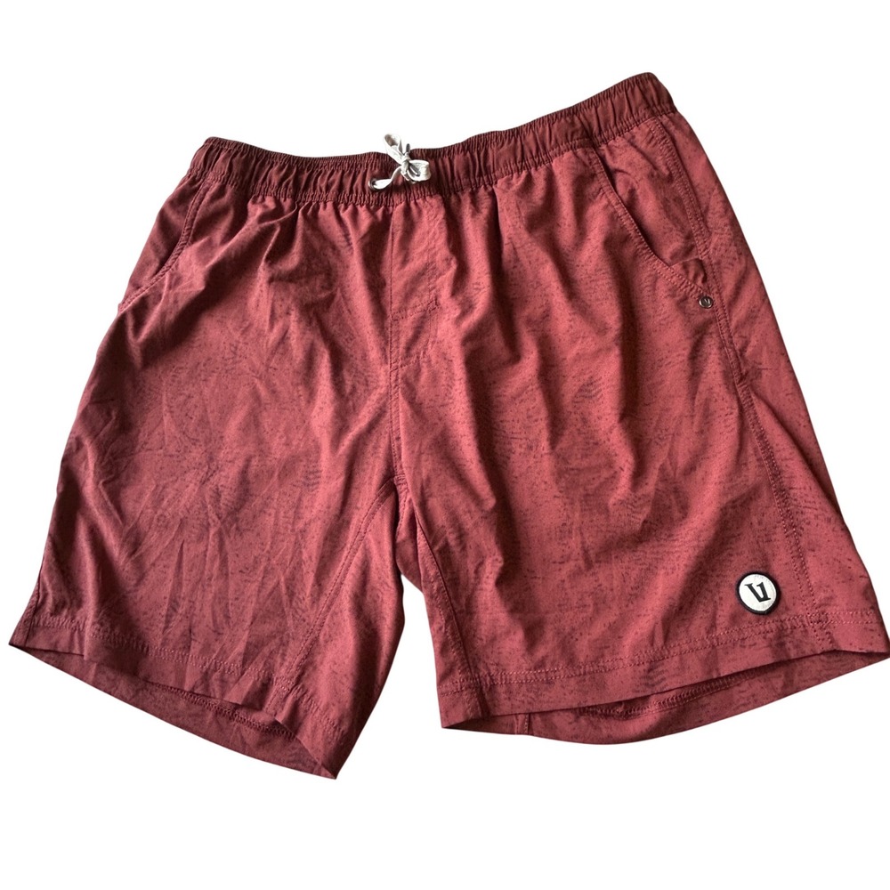 Vuori Kore Shorts Large Rust Red Lined Athletic Training 7.5" Inseam